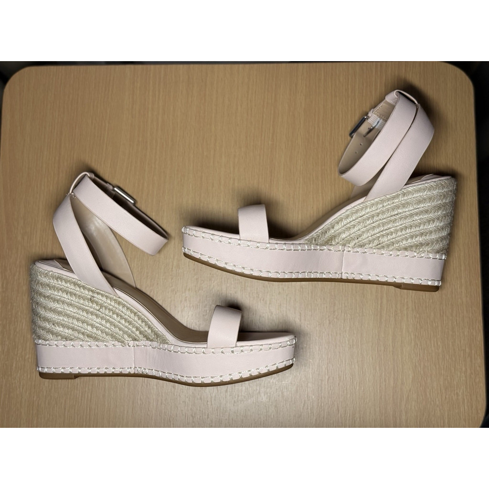 Lauren Ralph Lauren Hilarie LEATHER Espadrille Platform Sz 9.5 B PINK Soft Nappa - Picture 10 of 13